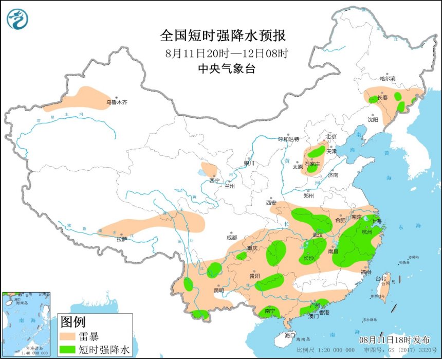 强对流天气预报 8月11日18时